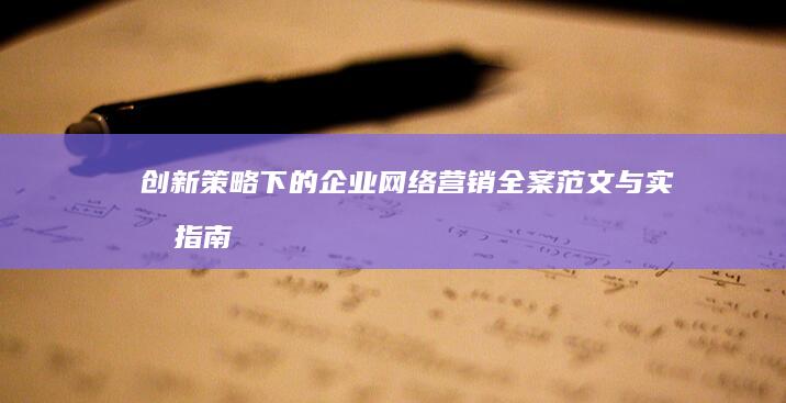 创新策略下的企业网络营销全案范文与实战指南